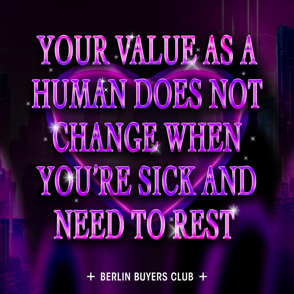 OperaMariposa's tweet image. &quot;We&apos;re not alone - we&apos;re just scattered.&quot; 💖 &quot;Your value as a human does not change when you&apos;re sick and need to rest.&quot; 💜by @BerlinBuyers 

For #BAMonth2024 we&apos;re thrilled to showcase these pieces by art-activist collective Berlin Buyers Club. Learn more: operamariposa.com/art-showcase/b…