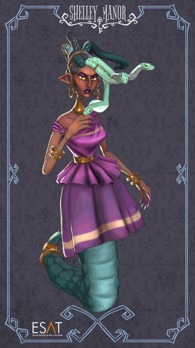 Meet Medusa, but don't look too much into her eyes, some people forget how to move after doing so...

Made by: Lucía Meca

Powered by <a href="/ESAT_Valencia/">ESAT</a> 

#ShelleyManor #characterdesign #artwork