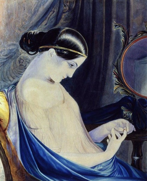 Mikhail Konstantinovich Klodt (1832 - 1902), 'Bride (Girl with a Ring)' #artist #painting #the19thcenturyart #art #ArtliveAndBeauty #paintingoftheday