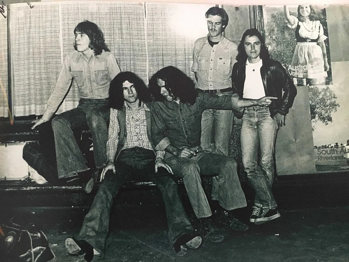 Great, super-early photo of Cold Chisel at the Adelaide Railway Station (circa 1975)