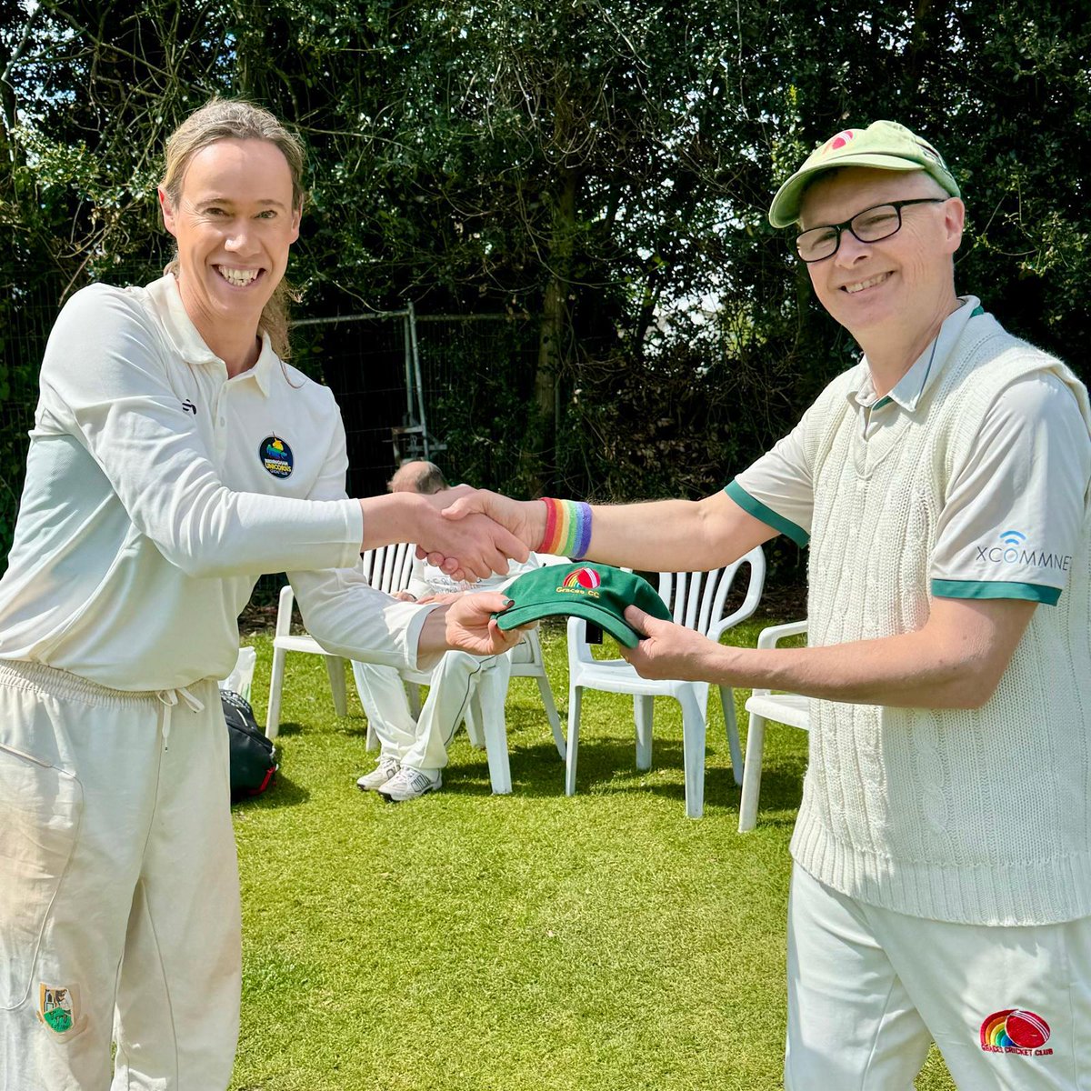 Still feeling like a zombie right now (but locals are done so I can tackle that) but in meantime this was a warm hug of a day, debuting for @Graces_Cricket - I even scored a very rare maximum!