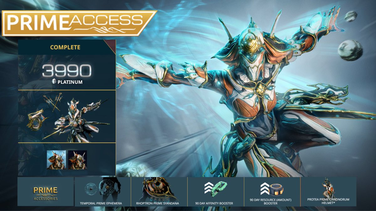Hey Tenno! It's that time again!!! I have a Protea Prime Access Complete to Giveaway to one (1) lucky winner! Courtesy of @DigitalExtremes! #Warframe 

To Enter:   
➡️Follow 
🔁Retweet
💬IGN + Platform

Winner will be selected May 13! Good Luck Tenno!