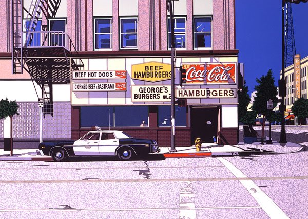 版画『GEORGE'S BURGERS NO.2』

gallery.eizin.co.jp/?p=102

#鈴木英人 #イラストレーション #イラストレーター #アート #版画 #アメリカ #ロサンゼルス #ハリウッド #看板 #パトカー #eizinsuzuki #illustration #illustrator #art #artwork #America #LosAngeles #Hollywood  #billboard #policecar