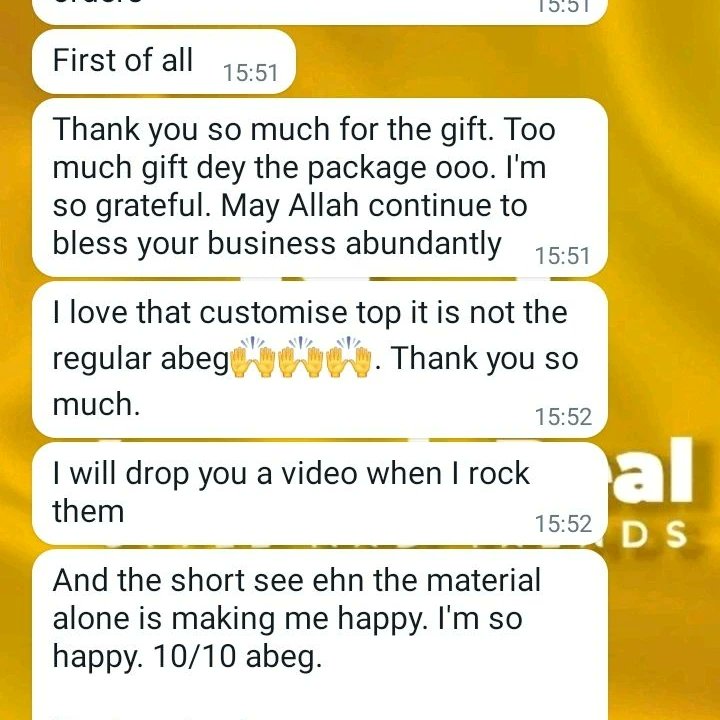 Happy New Week 💃🏿💃🏿💃🏿 Let's start this week with this lovely review From A customer.. Thank you for keeping us in business we really appreciate Location; Lagos Delievery,; Nationwide
