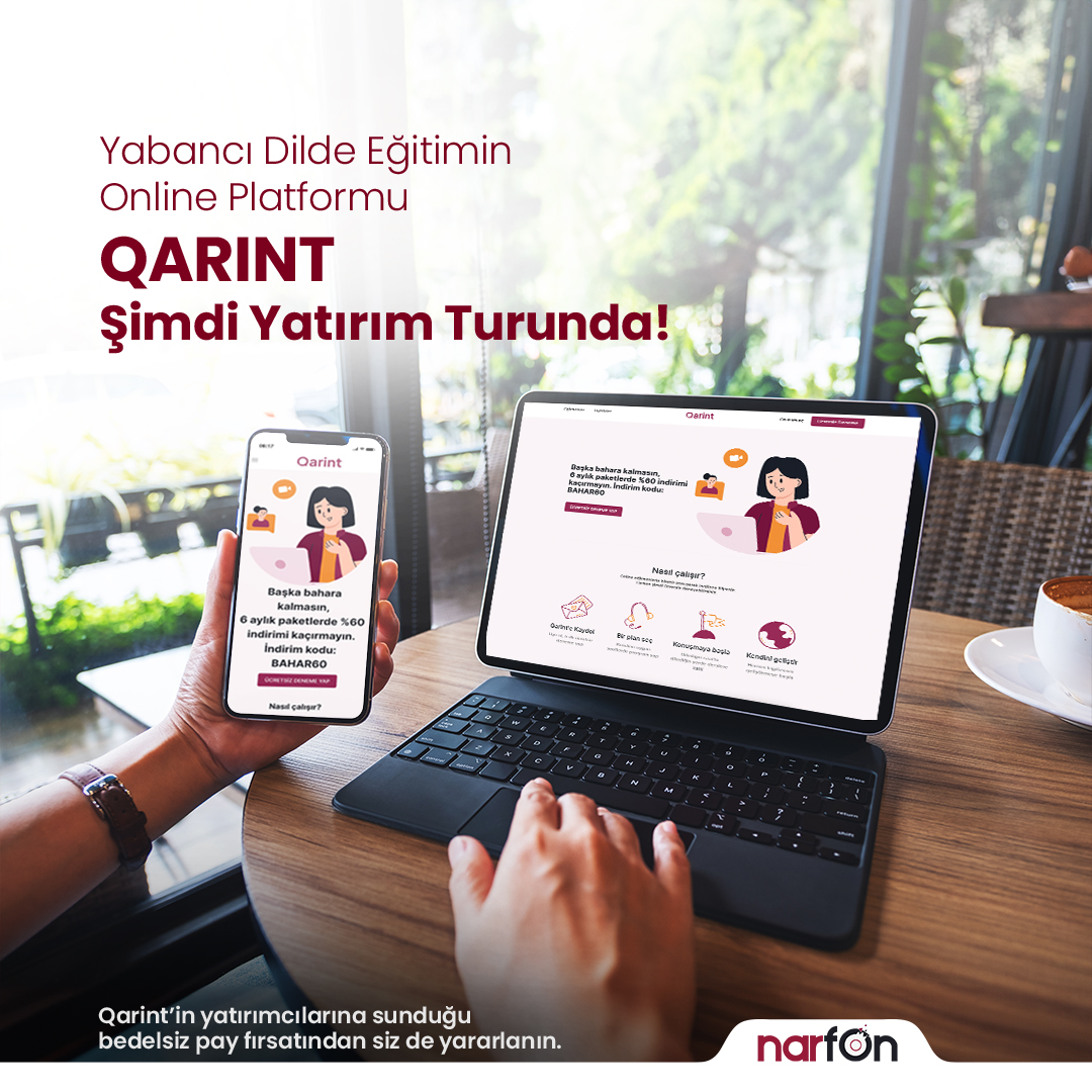 Qarint Şimdi Yatırım Turunda! Binlerce üyesiyle yabancı dil eğitiminin online platformu @qarintEn ’in yatırım turu başladı. Qarint’in yatırımcılarına sunduğu bedelsiz pay ve hediye eğitim paketi fırsatlarından yararlanmak ve detaylı bilgi almak için web sitemizi ziyaret…