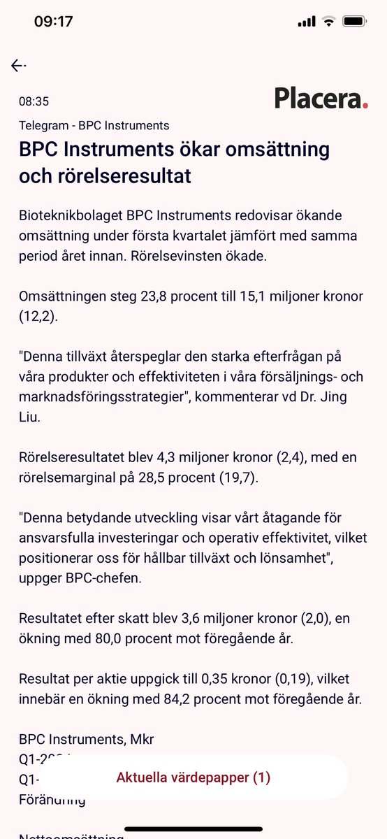 Aktiedalkulla's tweet photo. 🌷Rapport på BPC Instruments! 👌 https://t.co/zjHgNBN04D