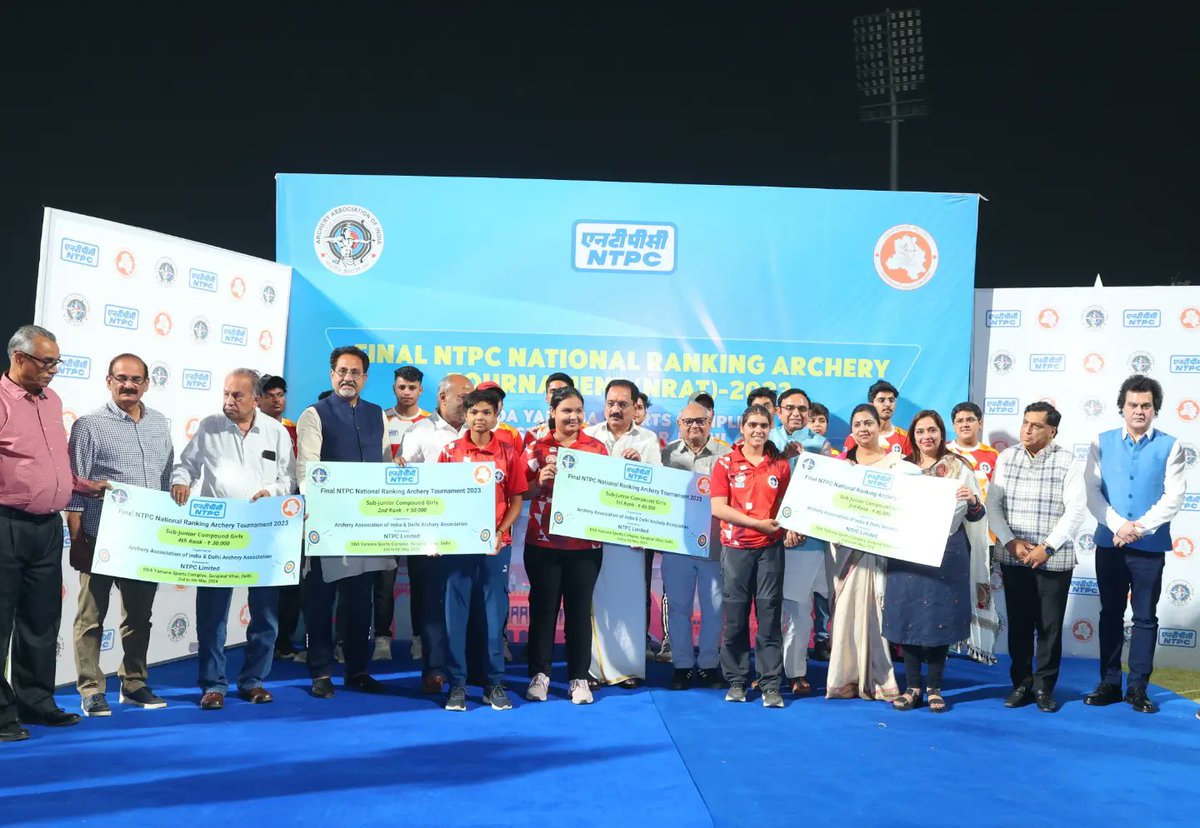 NTPC National Ranking Archery Tournament-2023 at DDA Yamuna Sports Complex, Delhi from 2-6 May, 2024. Compound Top 4 Prize Winners ❤🏹 SJCB #AbhiKhatri #MohitDagar #SachinChechi #RajChattar SJCG #KumudSaini #Kumkum #VareyaRana #ArpanaKumari @ntpclimited