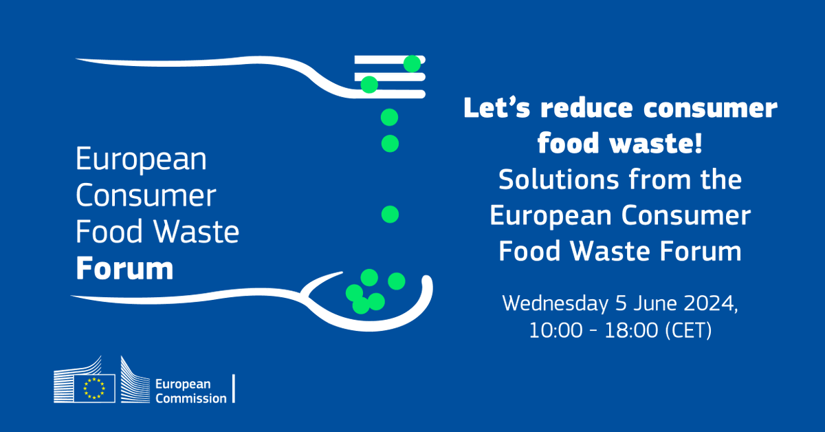 Interested in learning more about prevention of #foodwaste? 🍏🚫 Join our event & explore strategies to reduce consumer food waste with experts & learn about the solutions proposed by the European Consumer Food Waste Forum. Don’t miss it! 👉 europa.eu/!HXHwxT