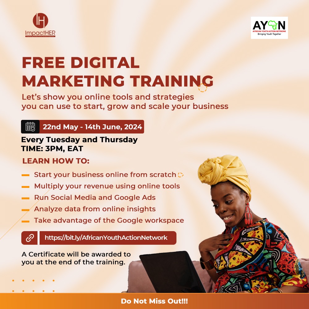 Exciting News!📢 In partnership with @ImpactHER, we're excited to invite you for a free digital skills training from May 22nd to June 14th, 2024. Register here: lnkd.in/dwcitJFT or Join our WhatsApp group directly: lnkd.in/d_8RK2np Save the date! #DigitalSkills