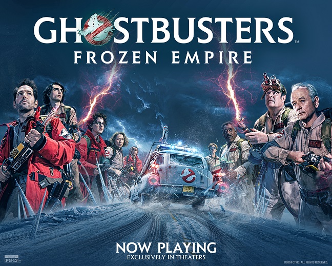 Ghostbusters: Frozen Empire (2024) Review!! 3/5 #MovieReview #BillMurray, #CarrieCoon, #CelesteOConnor, #DanAykroyd, #EmilyAlynLind, #FinnWolfhard,  #GhostbustersFrozenEmpire, #JamesAcaster, #KumailNanjiani, #MckennaGrace, #PaulRudd movizark.com/2024/05/06/gho… via @movizark