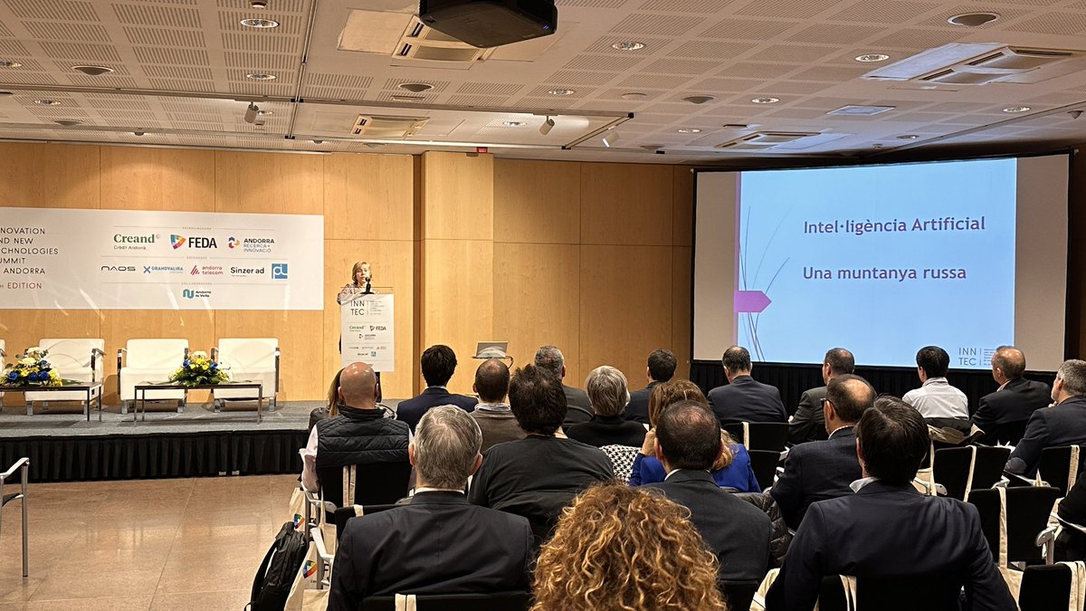 1a conferència del dia:

🔹Intel•ligència artificial generativa: usos i abusos. 
 
A càrrec de Núria Castell, professora titular de <a href="/la_UPC/">Universitat Politècnica de Catalunya (UPC)</a> i Doctora en informàtica. 

<a href="/CreandCA/">Creand</a> <a href="/FEDA_Andorra/">FEDA</a> <a href="/Andorra_RI/">Andorra Recerca + Innovació</a> 
#inntec2024 #iagenerativa