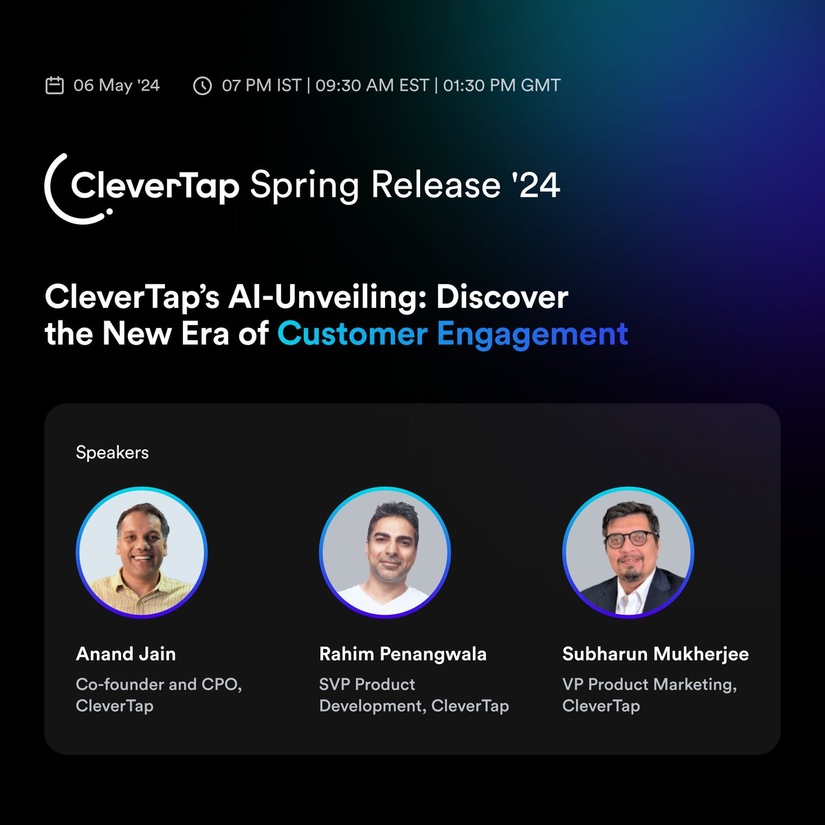 #curtAInsUp Day 1 at CleverTap's #SpringRelease24 📅 Come meet Clever.AI, and discover how AI can redefine the way you understand your customers. We have @helloanand, Rahim Penangwala, and Subharun Mukherjee kicking things off! 🚀 bit.ly/4cYGhuj #AI
