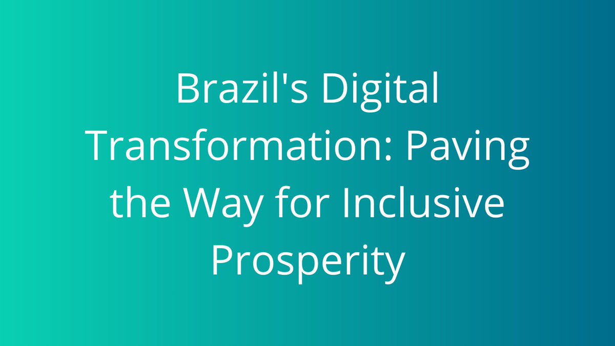 📢 The Brazilian presidency of G20 offers a unique opportunity for Brazil to share its experiences on digital public infrastructures. Read the blog 'Brazil's Digital Transformation: Paving the Way for Inclusive Prosperity': connectedbydata.org/news/2024/04/3…