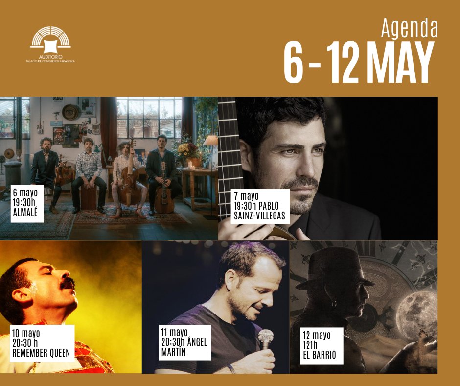 ¿Preparado para una semana llena de música para todos los gustos en el Auditorio de Zaragoza?

👉Consulta la programación completa: auditoriozaragoza.com/agenda/

#VenAlAuditorio #ZGZCultura