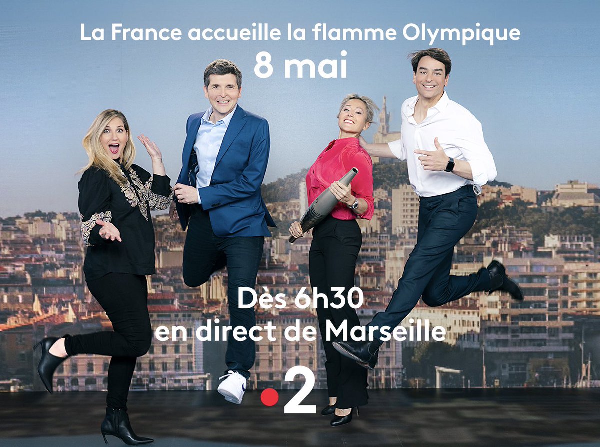 🔥Mercredi l’arrivée de la flamme Olympique en France 🇫🇷 ça se passe sur France 2 ! 📺Dès 6h30 en direct depuis #Marseille avec des invités exceptionnels ! ⚓️Le Belem entrera dans le Vieux-Port avec notre équipe, seule équipe TV à bord ! 🚨 #FranceTV diffuseur de #Paris2024