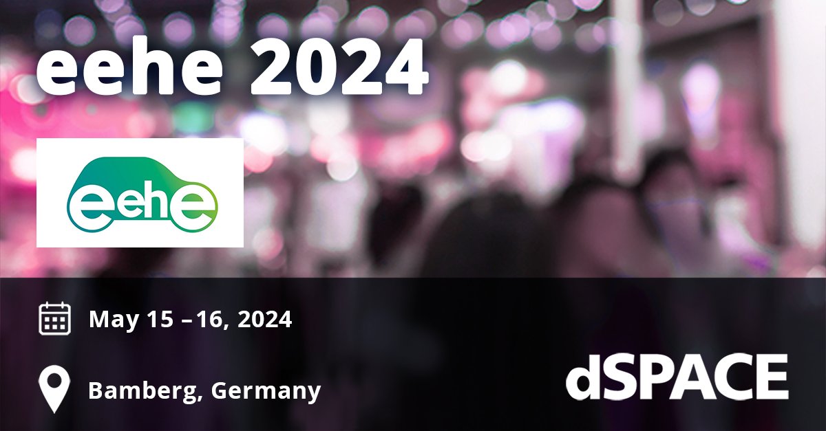 dSPACEglobal's tweet image. 👋 Join us at the eehe 2024 – Electrics &amp;amp; electronics in hybrid and electric vehicles and electrical energy management, May 15-16, Bamberg.
We look forward to meeting you!
Learn more: ow.ly/lIYU50RvsJm 
#EEHE2024 #ElectricVehicles #ElectronicsConference