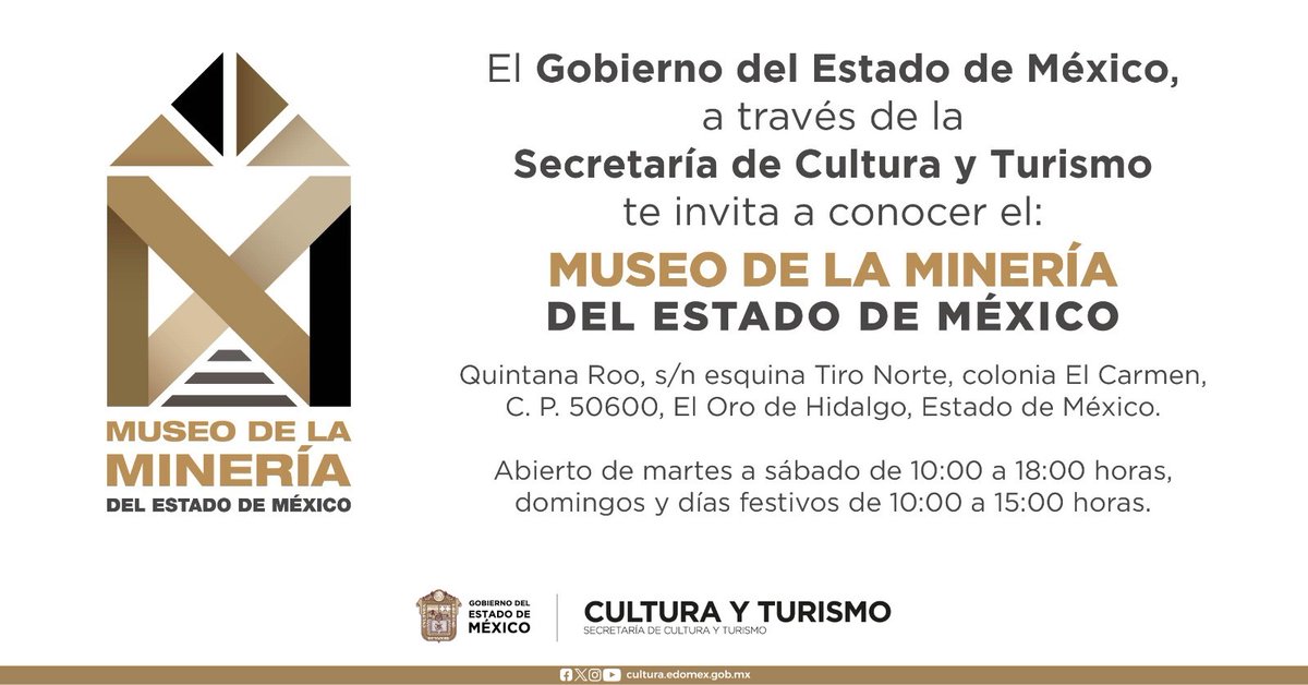 Te invitamos a visitar el Museo Estatal de Minería ⚒️, conformado por tres salas y un polvorín donde se recrea el interior de una mina con máquinas de exploración. Ven a conocer todo acerca de esta actividad 👷. ¡Te esperamos! 📍 #PuebloMágico #ElOro