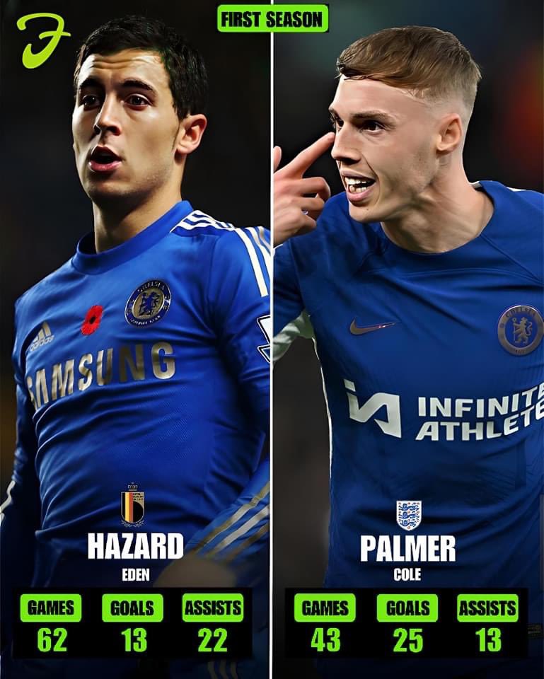 Eden Hazard first season at Chelsea v Cole Palmer first season at Chelsea.