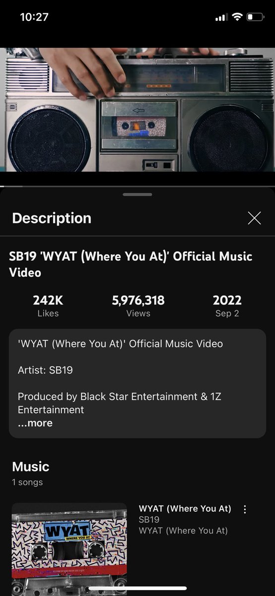 Pa fillers itong WYAT MV road to 6M na din!

@SB19Official #SB19