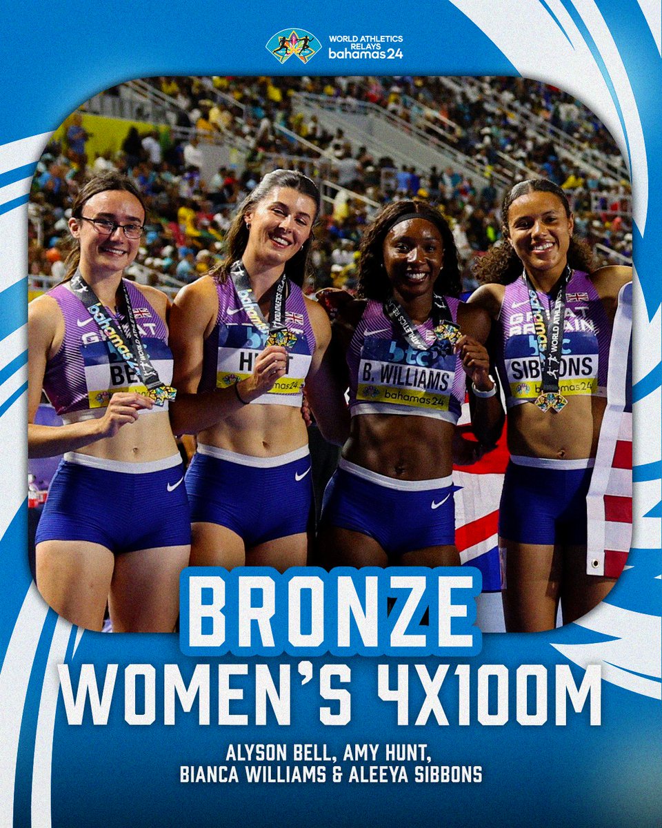A special performance ✨ Our Women’s 4x100m team showed what they can do to take #WorldRelay bronze 🥉