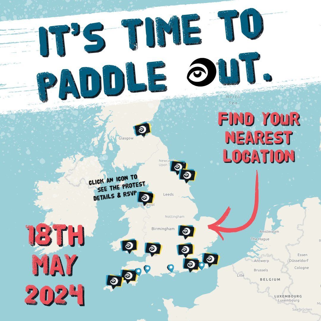 😡 Angry about sewage in our oceans & rivers? Take a stand with @sascampaigns Paddle Out Protests on May 18th. 

💪 Join @stu_daviesUK in Brighton or find a protest near you: buff.ly/44s02GY 

Let's make 2024 the year for real change! 

#OceanActivist #EndSewagePollution