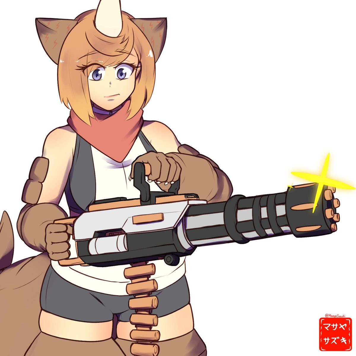 MasayaSazuki's tweet photo. Shika with a gun https://t.co/yihfZ4nZjb
