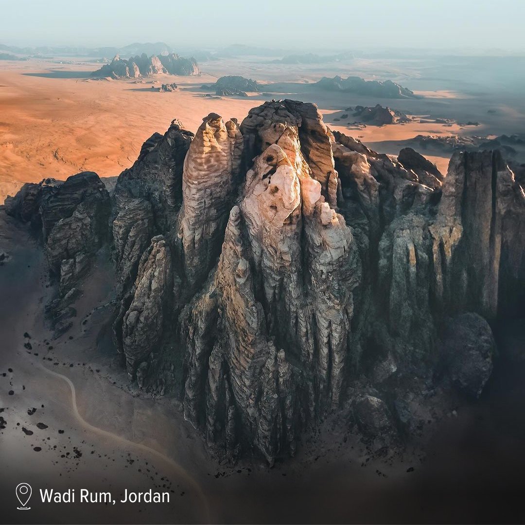 Explore the captivating charm of #WadiRum, where majestic mountains and stunning scenery await amidst the vast desert landscape 🧡⁣
⁣
📸 @ferrygraphy⁣

#KingdomOfTime #VisitJordan #ShareYourJordan #Jordan @VisitJordan