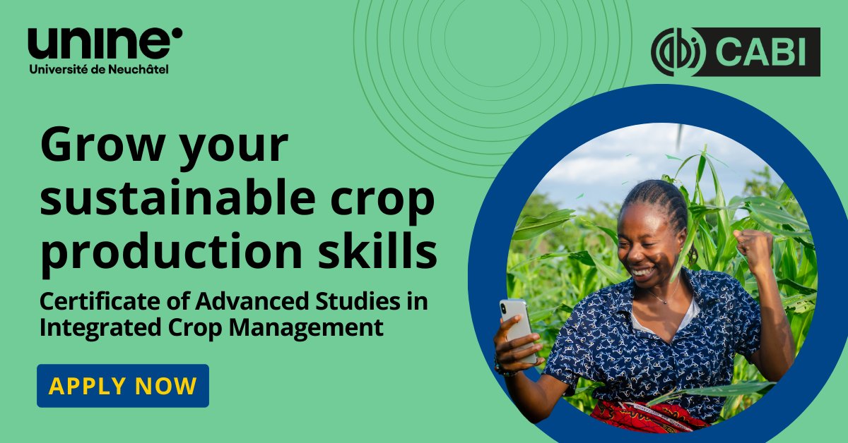 Ready to tackle crucial agricultural and environmental challenges? 🌎 Explore our Advanced Certificate Programs in Integrated Crop Management! 𝗔𝗽𝗽𝗹𝘆 𝗡𝗼𝘄🔗 ow.ly/ZRas50R179q