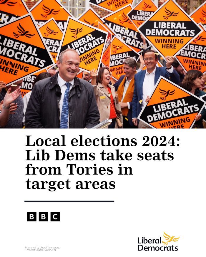 Up and down the country Conservative MPs will be looking over their shoulder terrified of the Liberal Democrats who have just won more seats than them in the local elections.