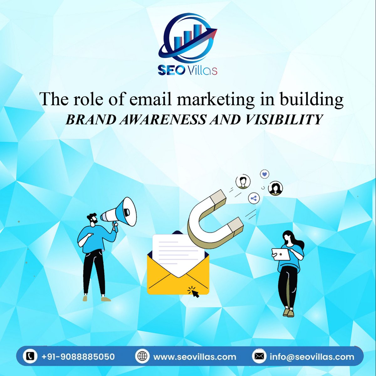 Don't underestimate the power of email! It's a great way to build brand awareness & get your name out there. Targeted messages, straight to inboxes, more visibility for your business! seovillas.com/services/email… #digitalmarketing #contentmarketing #emailmarketing
