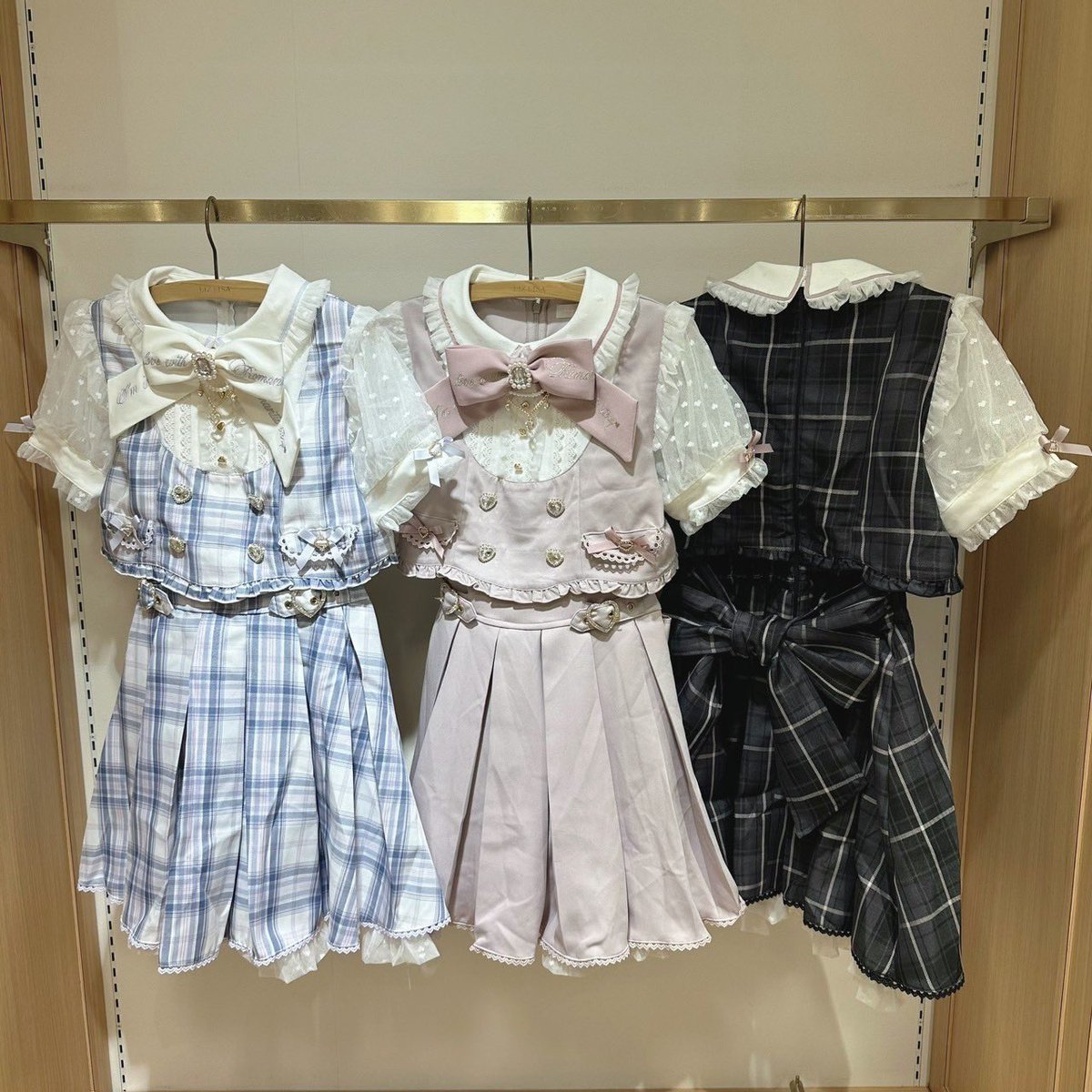 リズリサ セットアップライクチェックワンピース ピンク Salon de Fraise柄セットアップ ｜ LIZ LISA（リズリサ）公式