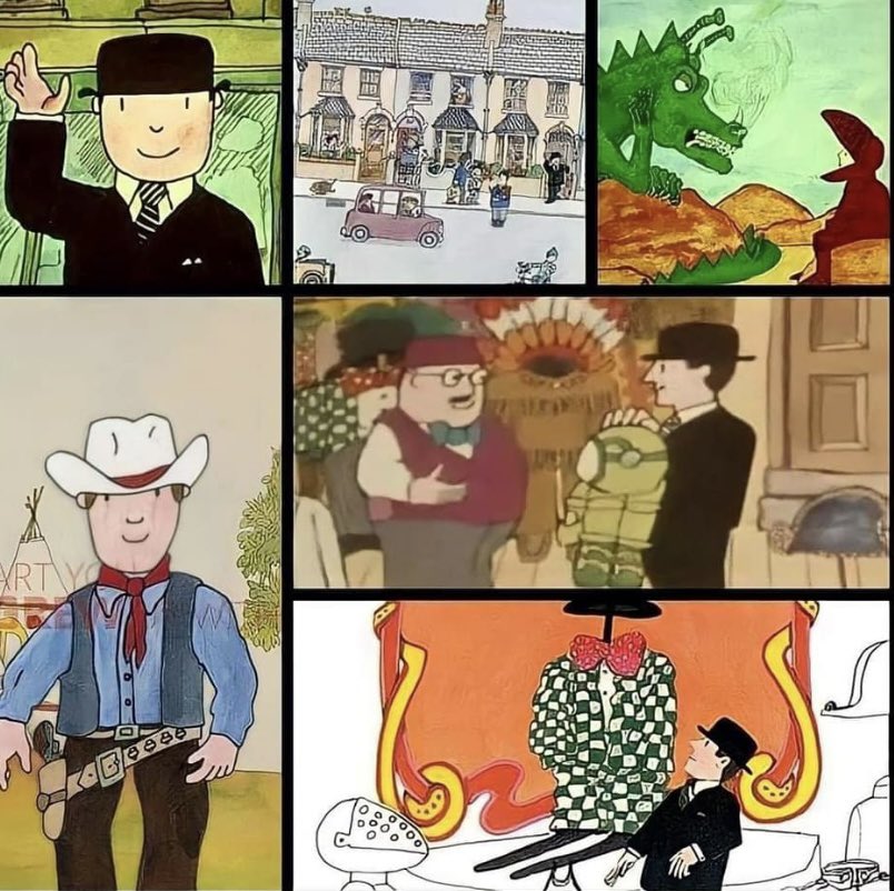 Interesting fact, they only made 14 episodes of Mr Benn 😳 as a child i sat for hours lovingly watching it 😱 obviously the same episodes #mrbenn #childrenstv #1970s #vintagetv #childhood #52FestiveRoad #theshopkeeper #louisethebuntinglady #rags2richesbunting #childhoodmemories