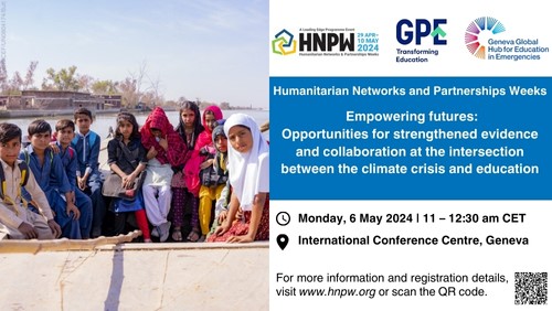 Millions of children around the world have their education disrupted by the climate crisis. Join us today for a great #HNPW conversation to explore how education systems could be more climate resilient. #HumanitarianWeek