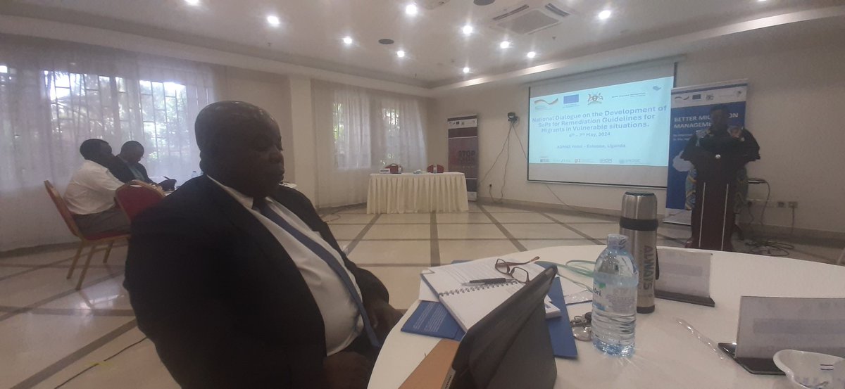Happening now is the National Dialogue on the development of Standard Operating Procedures (SOPs ) for Remediation Guidelines for Migrants in Venerable Situation in Uganda the dialogue was opened by Milton Turysiima Ass.Comm @Mglsd_UG Organized by @IOM_Uganda @UNmigration