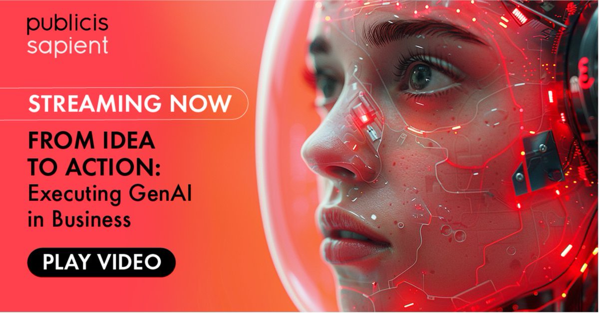 Accelerate your #GenerativeAI journey by streaming @PublicisSapient's latest Masterclass. Get the on-demand version delivered to your inbox by registering here. bit.ly/3JPZz80