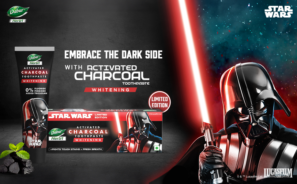 Get ready to Embrace the Dark Side for a bright, white smile with Dabur Herb’l Activated Charcoal toothpaste. Go Check on Amazon. #DaburHerbl #ActivatedCharcoal #ActivatedCharcoalToothpaste #MayTheForceBeWithYou #MayThe4thBeWithYou #StarWars #StarWarsFan #StarWarsDay #DarthVader