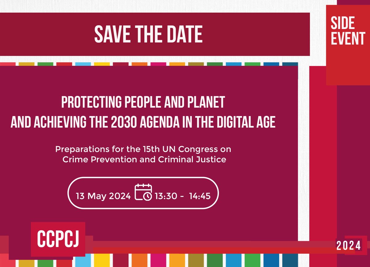 As part of over 90 side events next week, the Chair of #CCPCJ33 Amb. Ivo Šrámek will be hosting a side event on the substantive preparations for the #15CrimeCongress - Monday, 13 May, at 1.30pm in Room M2. Don't miss it!