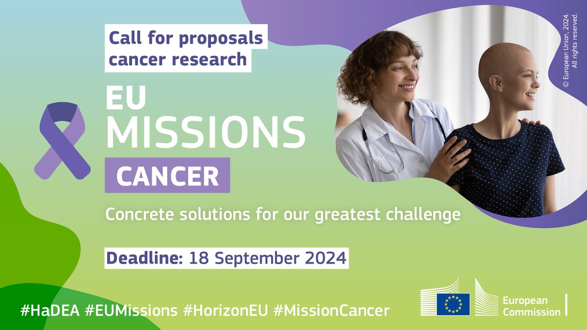 Funding is available under the #MissionCancer call! Under topic 02, national cancer data notes should be developed by scaling up existing national health data infrastructure & linking them with the European Health Data Space. Deadline: 18 September hadea.ec.europa.eu/news/2024-hori…