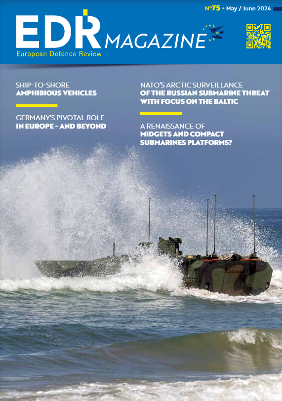 edrmagasine's tweet photo. The May-June 2024 issue of European Defence Review magazine is out! Check it out online, here:
https://t.co/WXPAxKGqJM
#EuropeanDefence #AmphibiousVehicle #RussianSubmarine #GermanDefenceIndustry #BDSV
@paolovalpolini
@LucaMPeruzzi
@TimMahon1
@BDSV_Berlin 
@ILA_Berlin https://t.co/6uDvrhkswU