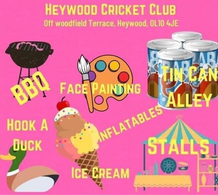 No plans today? Pop down to Heywood CC and check out our family fun day between 12-5pm. Plenty going on through the day and the bar will be open, everyone is welcome