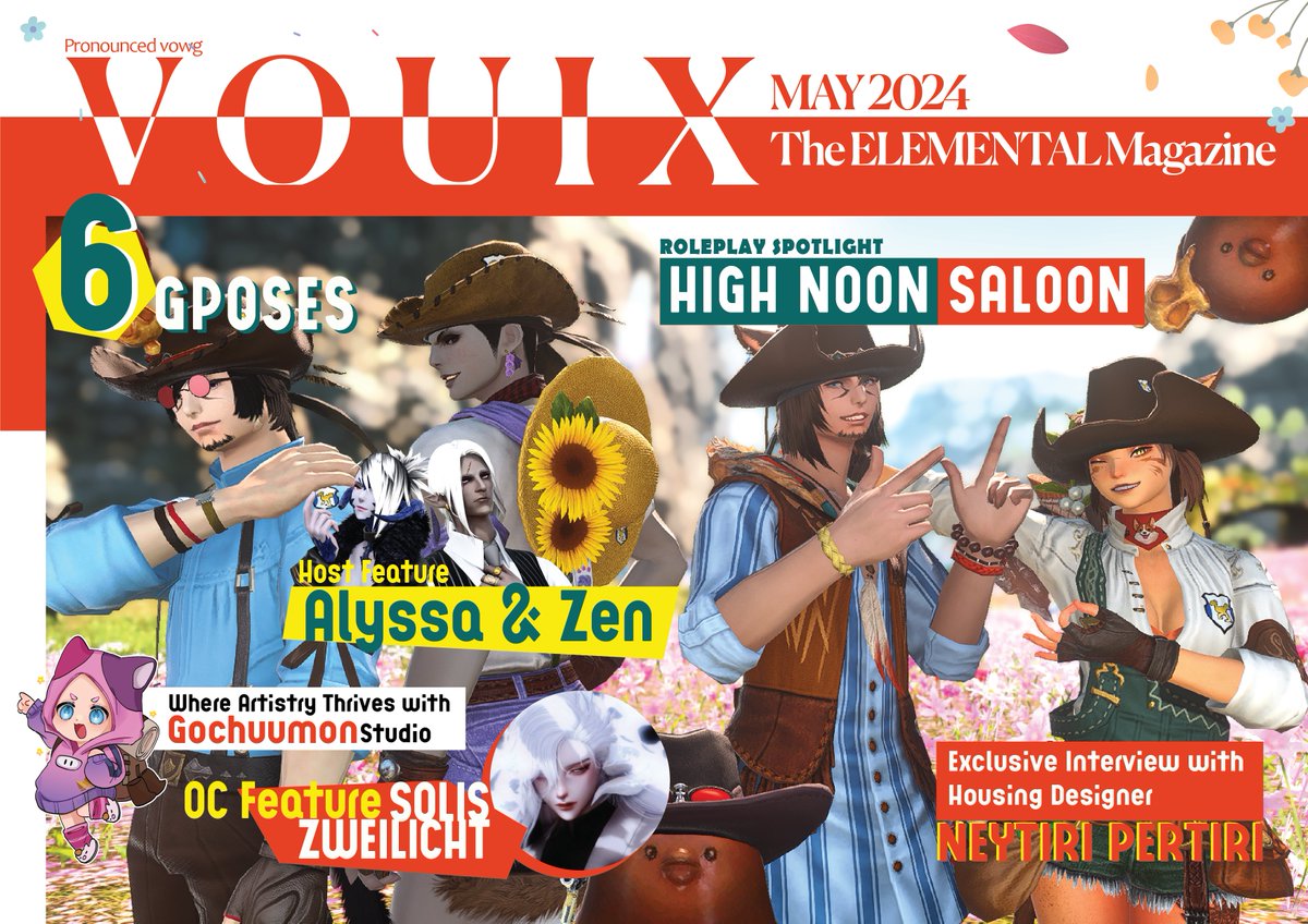 Stay tuned! VOUIX magazine releases on 8 May 2024, excited to share with you what our team has been cooking!

#ElementalDC #FFXIVRP