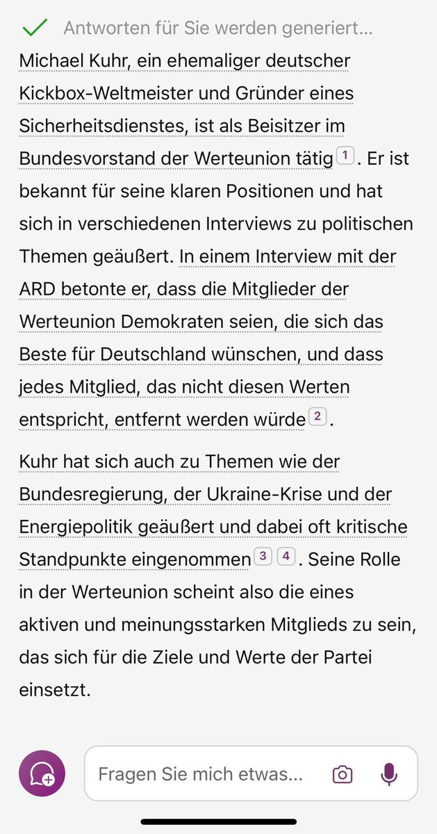 So „denkt“ #KI über mich. Das spornt mich an, weiter für die deutschen Interessen zu kämpfen. Wir brauchen einen politischen #NEUSTART, daher #BITTE meine Empfehlung umsetzen:
„KEINE STIMME FÜR DIE ALTPARTEIEN“ !!! @WerteUnion @jungewerteunion @WerteUnionHRO @WerteUnionNRW…