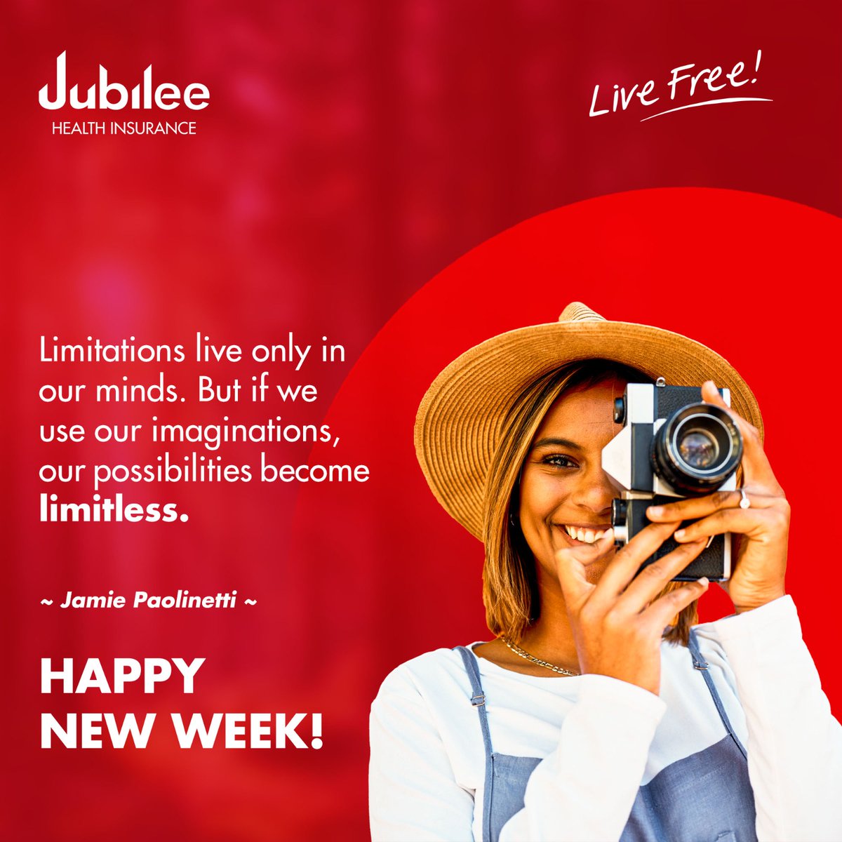 This week, break free from the ordinary. 
Embrace the possibilities and live life to the fullest. 

#LiveFree #JubileeHealth #MondayMotivation