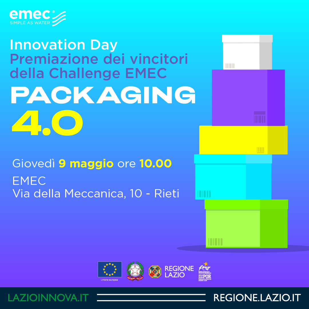 🗓Giovedì 9 maggio alle ore 10:00 ✅️Innovation Day - Challenge 'Packaging 4.0' 🔥Premiate le startup che hanno partecipato alla sfida di open innovation di Lazio Innova e di EMEC nel campo del packaging👇 lazioinnova.it/news/innovatio…