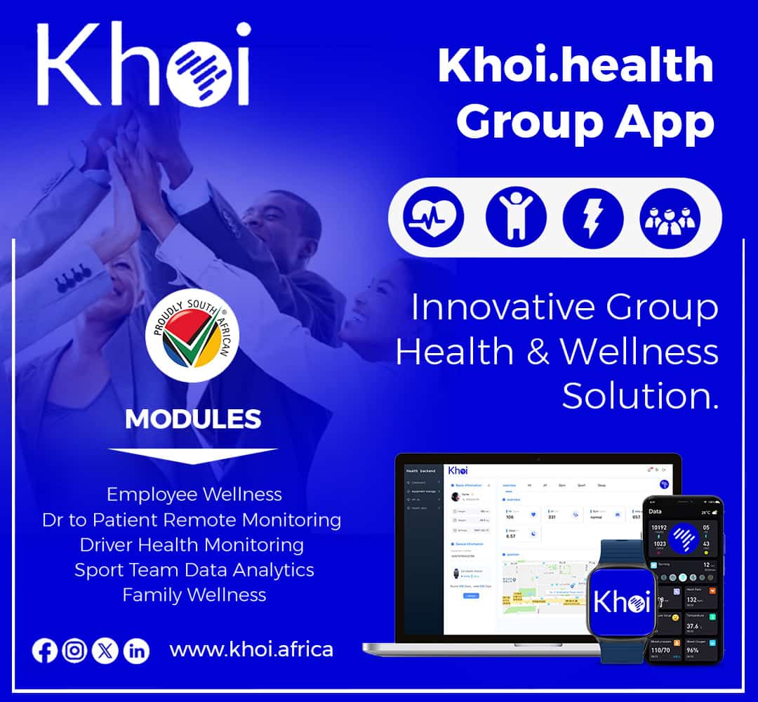 Khoi Tech's #corporate health offering is ideal employees #wellness solution.
It uses #AI driven #technology including Khoi Afriwatch1 #Smartwatch devices and #Software platforms to read #health data and provide health reports. 
 #enhanceyourlife with Khoi
khoi.africa