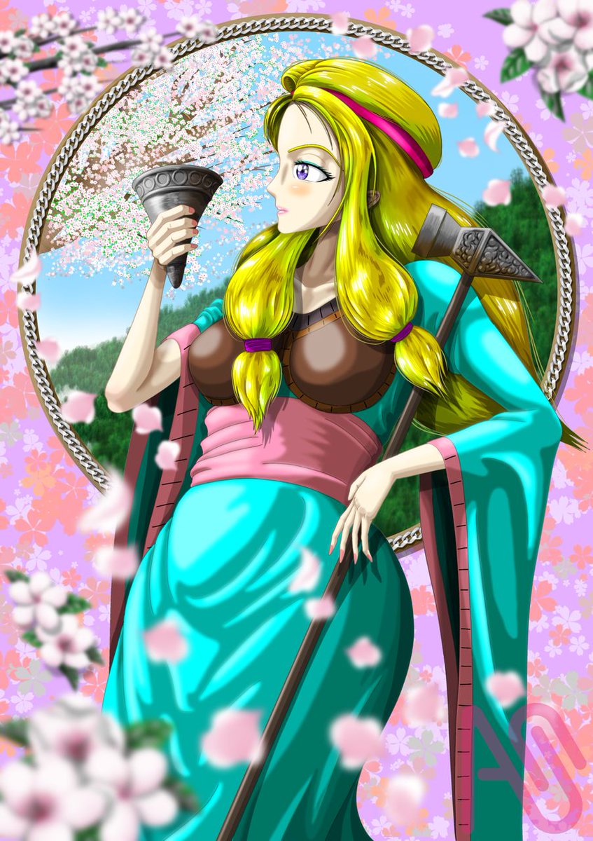 ブリーイッドー春の女神ー　（Brigit） medibang.com/picture/sw2405… #ARTstreet #MediBang #イラスト #女性 #桜 #イラスト好きな人と繋がりたい