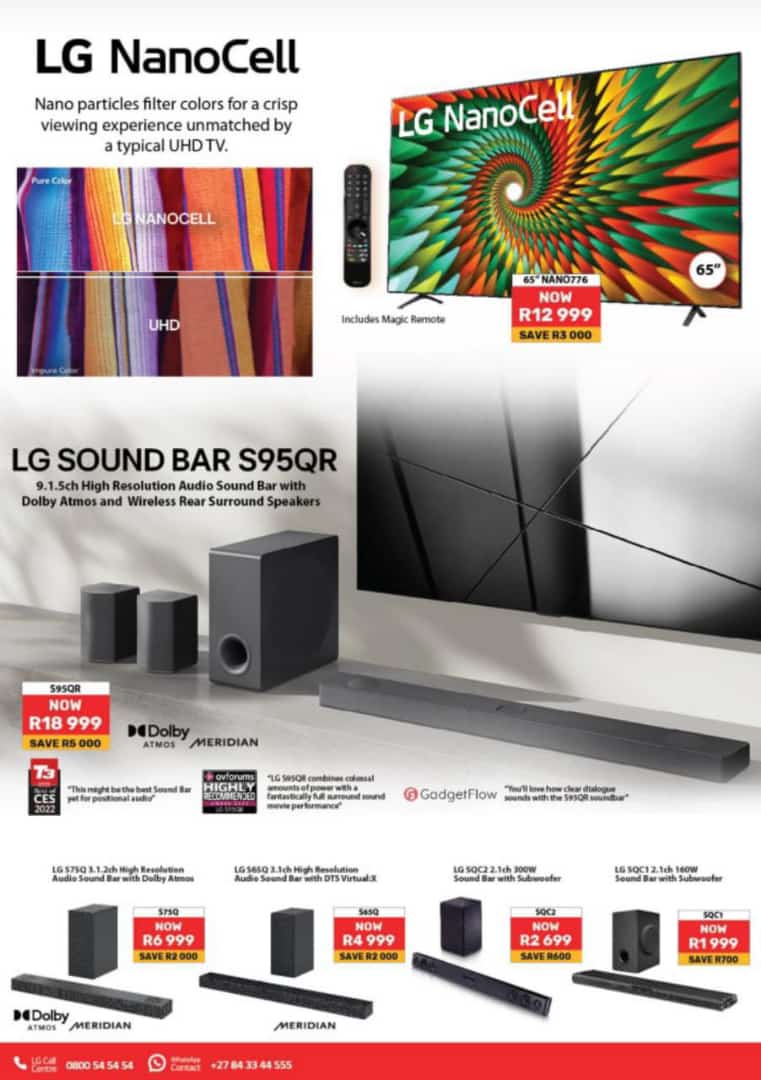 Selected items on markdown. LG Tvs, Sound bars and appliances ✨️ Visit Metro Home centre in Menlyn 💥