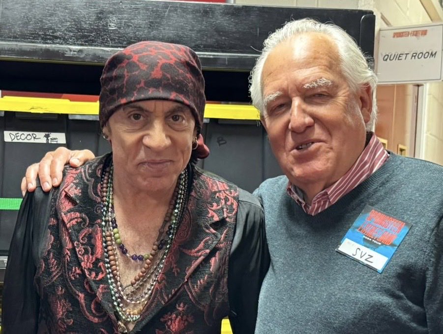 Terrific to meet up again with legendary anti-apartheid rock star ⁦@StevieVanZandt⁩ at ⁦#springsteen concert Cardiff ⁦@principalitysta⁩ last night ⁦@ACTSA_UK⁩ ⁦@AntiRacismDay⁩ ⁦@NelsonMandela⁩ ⁦@TamboFoundation⁩ ⁦@TutuFoundation⁩