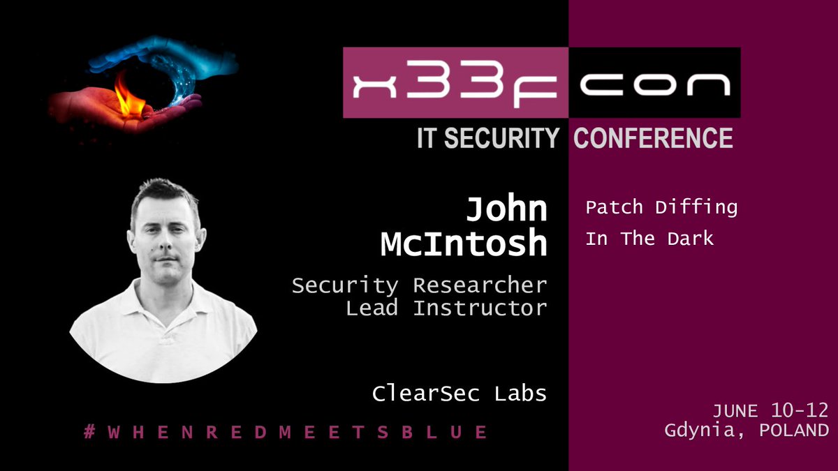 🔍 Ready to shed light on vulnerabilities? Join @clearbluejar's training at x33fcon! Learn to analyze real-world Windows and Android vulnerabilities, progressing from knowing about CVEs to understanding their root cause. x33fcon.com/#!t/JohnMcInto… #Cybersecurity #ReverseEngineering