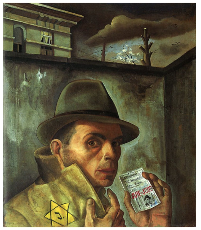 Felix Nussbaum (1904 à Osnabrück -1944 à Auschwitz) Autoportrait au passeport juif, vers 1943,
